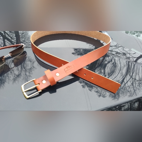 Mens Tan Leather Formal Dress Belt